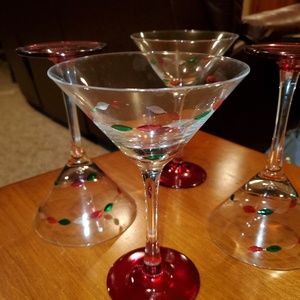 Holiday Martini Glasses Set of 4